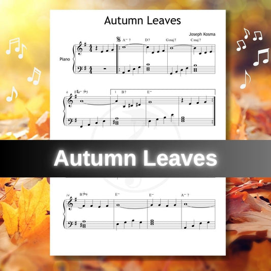 Autumn Leaves Piano Sheet – Grade 2–3 Jazz Solo PDF with Expressive Melody