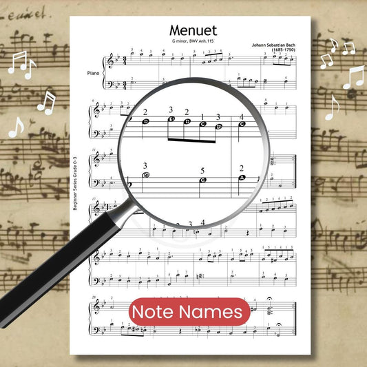 Minuet in G Minor BWV Anh. 115 - Bach Piano Sheet PDF Based on Anna Magdalena Manuscript | Grade 4 ABRSM