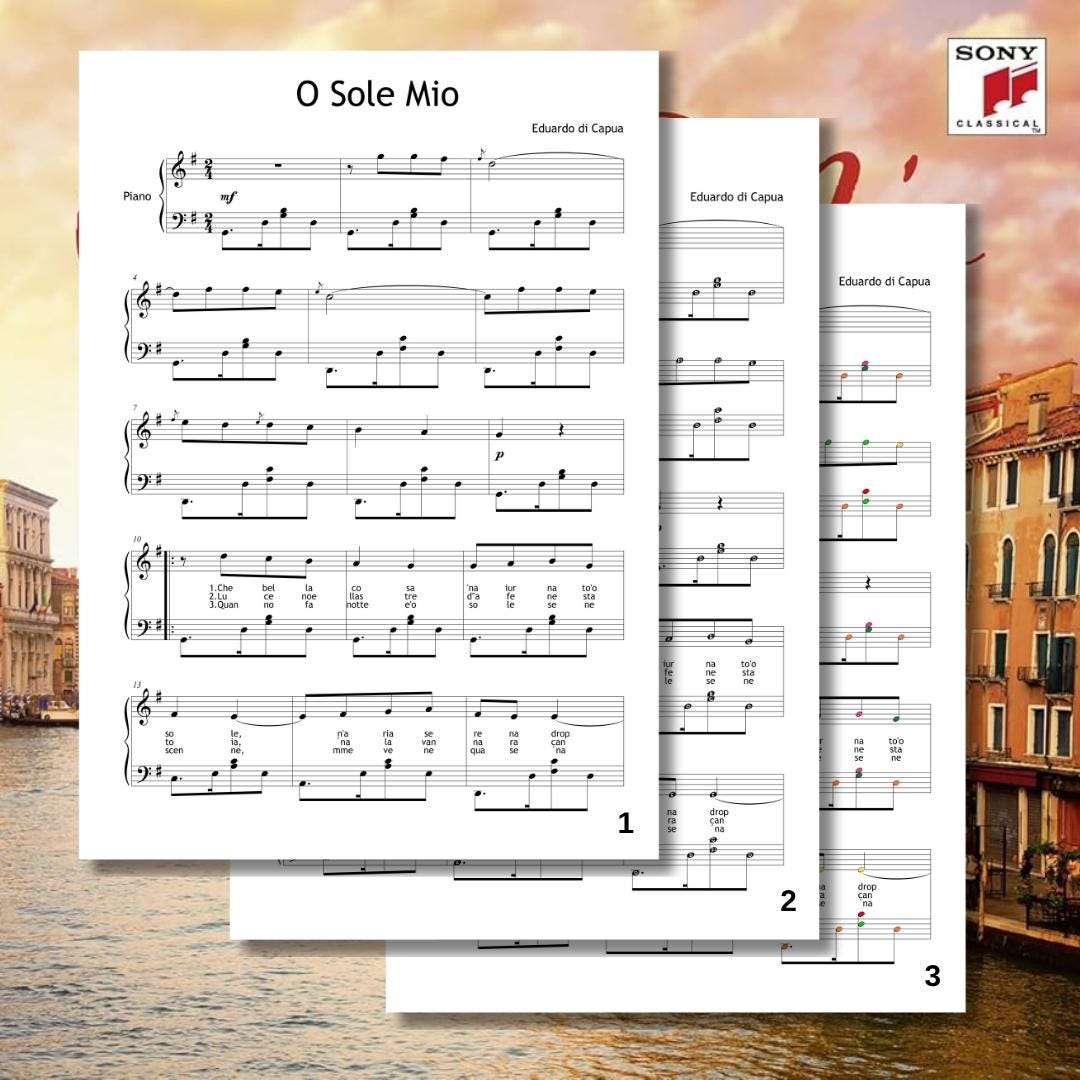O Sole Mio Piano Sheet - Grade 4–5 Printable PDF | Romantic Neapolitan Piano Music