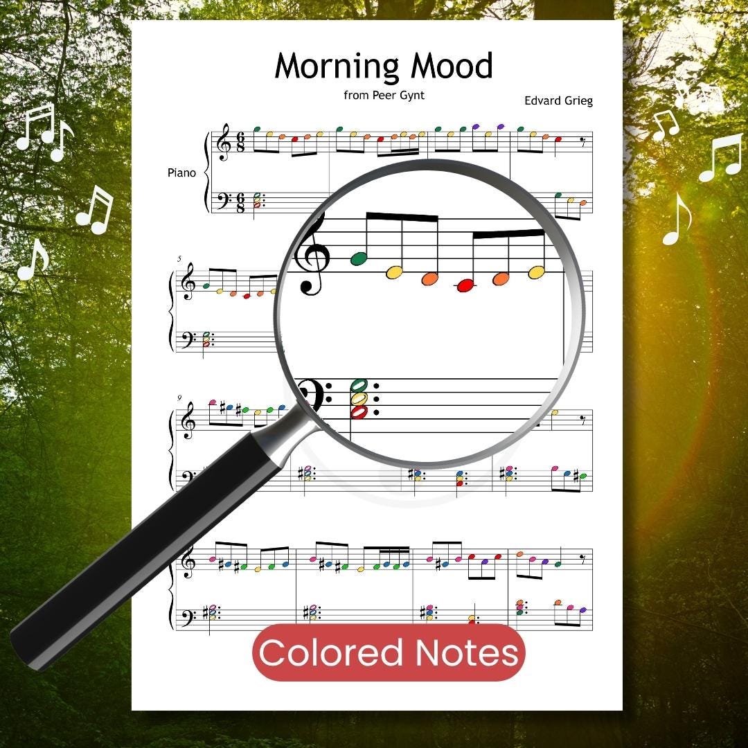 Morning Mood Piano Sheet - Simplified Grade 3–4 Classical Piano Piece | Peer Gynt Score PDF Download & Tutorial