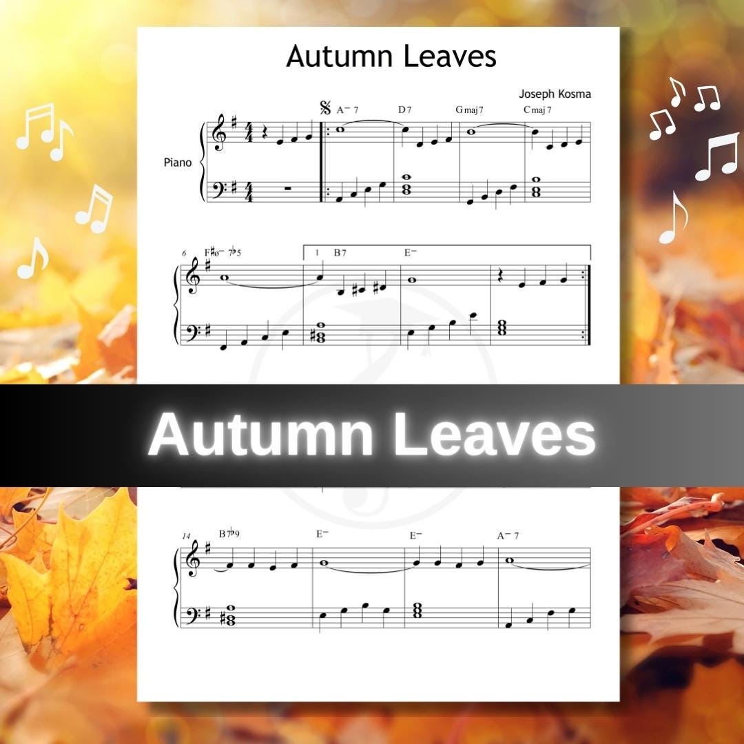 Autumn Leaves Piano Sheet - Grade 2-3 Intermediate Piano Music | Jazz Solo PDF & Video