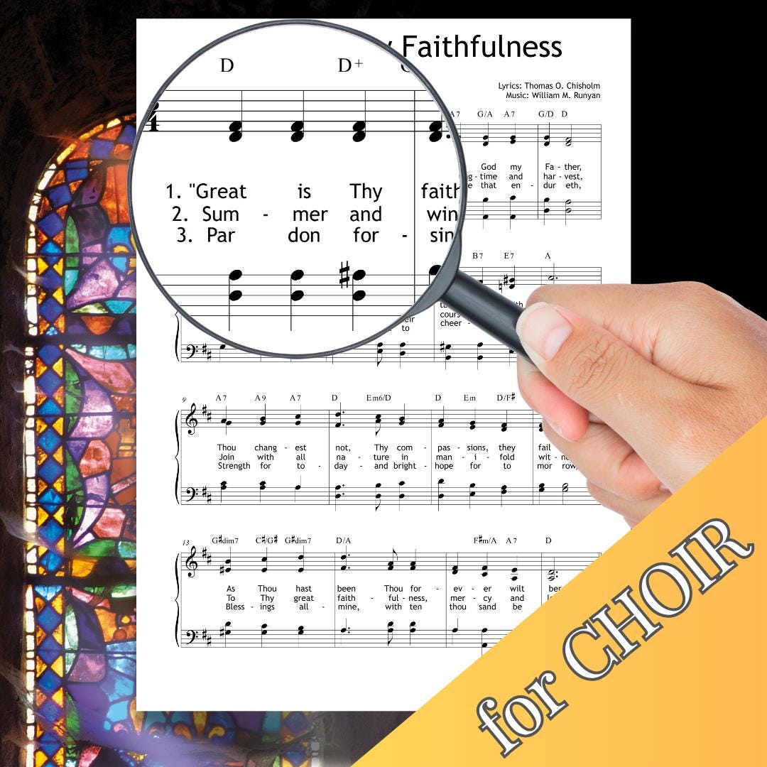 Original Piano Sheet Music – Great Is Thy Faithfulness | Sacred Hymn PDF Download