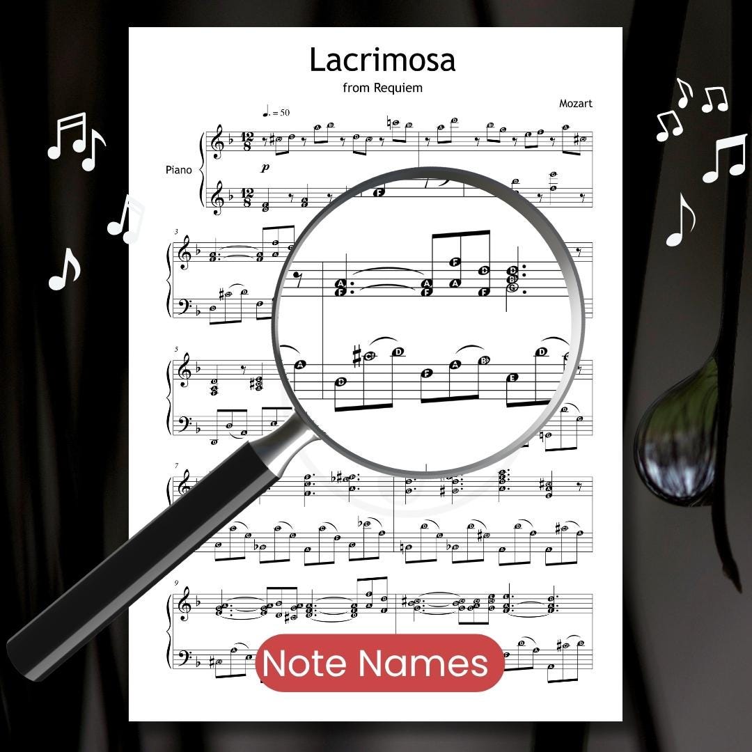 Lacrimosa by Mozart - Grade 6 Piano Music PDF Download with Video Tutorial