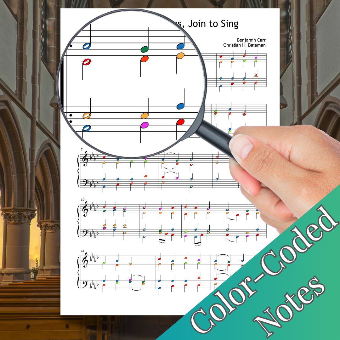 Come Christians Join to Sing - Christian Henry Bateman | SATB Worship Piano PDF, Note Name Version, Video Tutorial