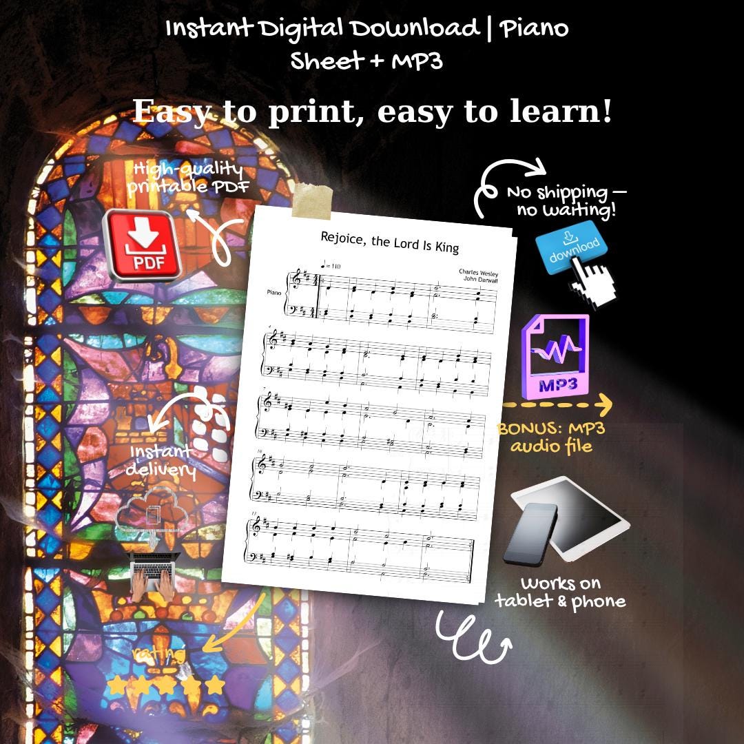 Rejoice The Lord Is King | Color Coded Notes & Printable Hymn PDF