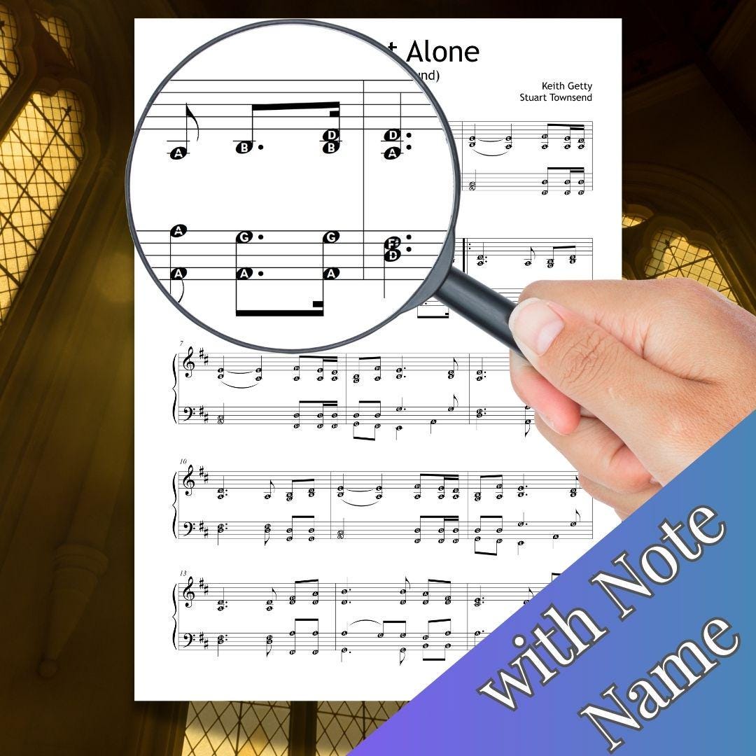 Color-coded educational version of In Christ Alone piano sheet music. Enhances cognitive-motor integration in visual learners. Appropriate for children, neurodiverse students, and inclusive music classrooms. Printed PDF promotes harmonic awareness, interval training, and pitch visualisation in sacred themes.