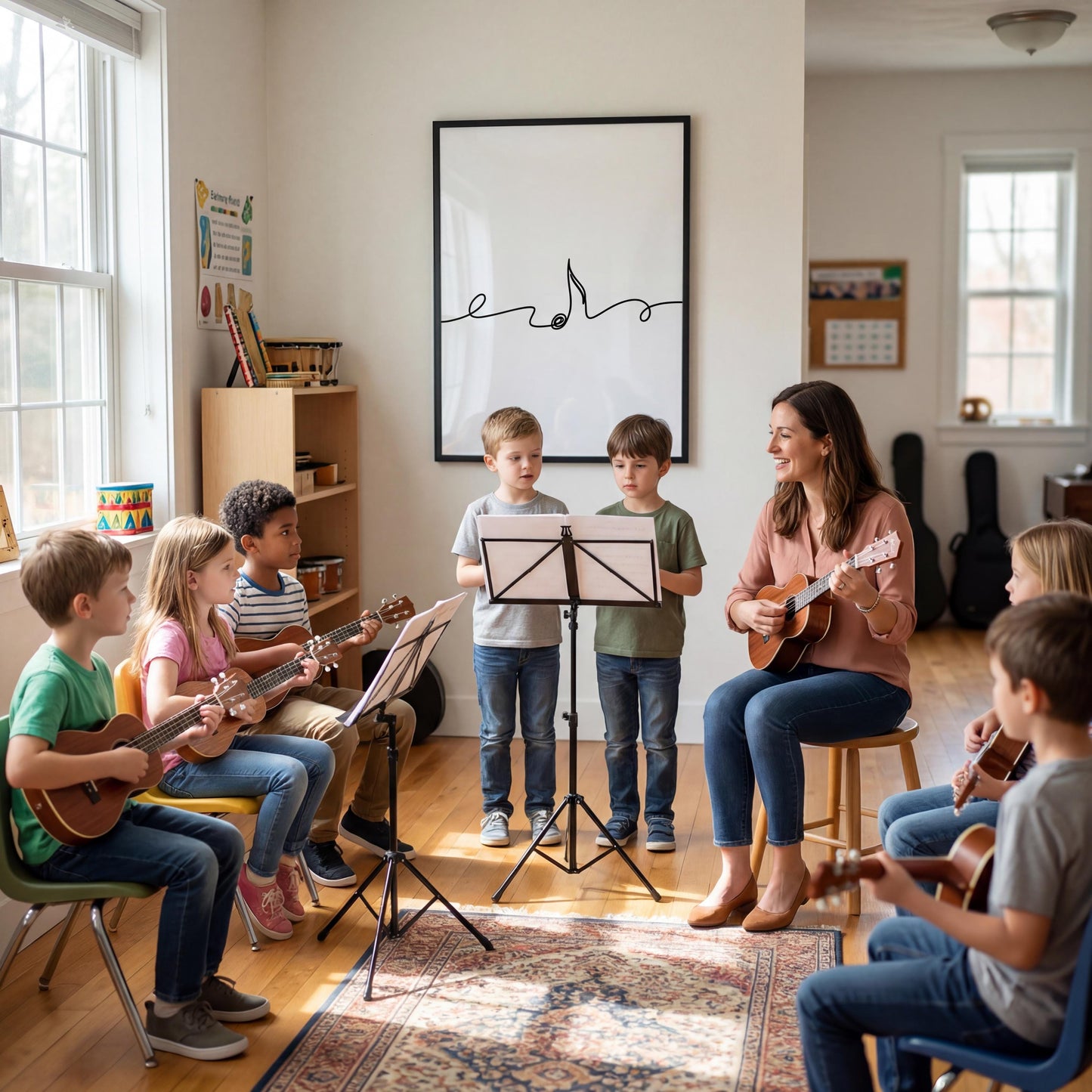 Printable minimalist music art set with refined single-line illustrations, created for Muzik Akademik classrooms, studios, and modern music-focused decor spaces.