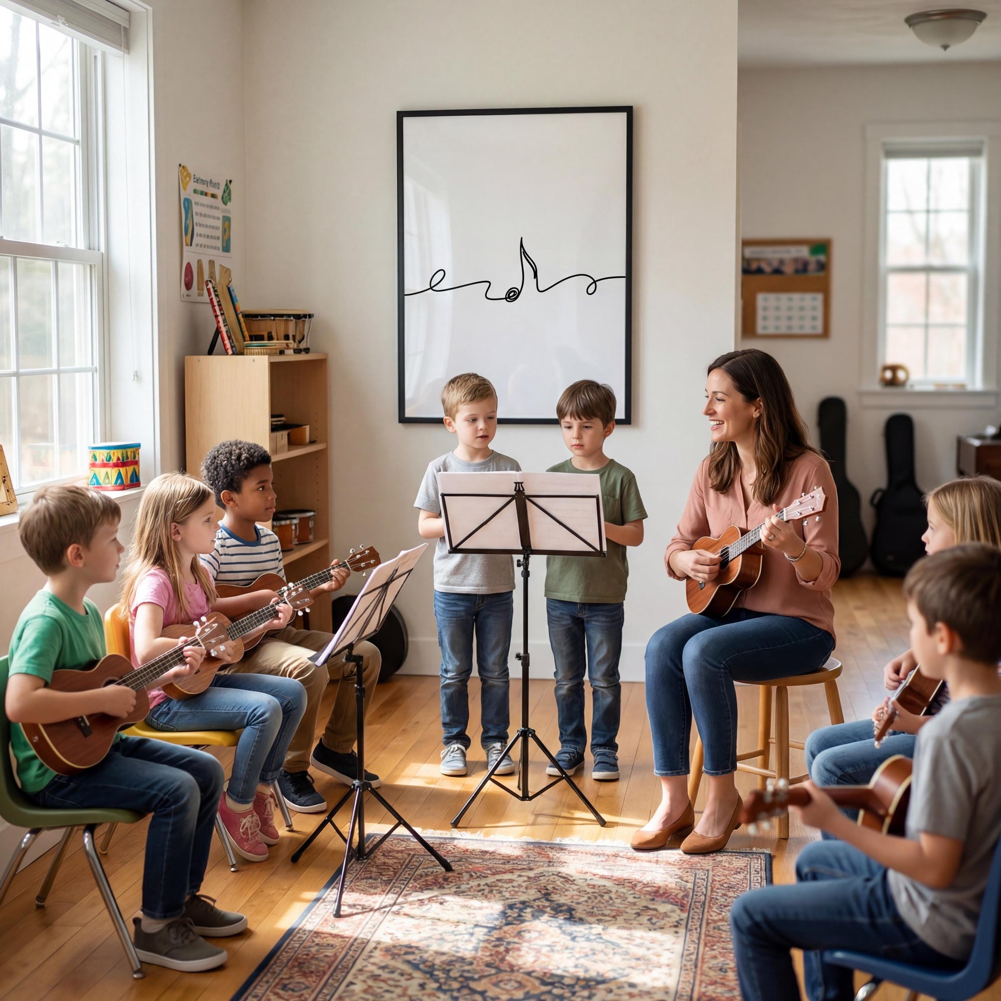 Printable minimalist music art set with refined single-line illustrations, created for Muzik Akademik classrooms, studios, and modern music-focused decor spaces.