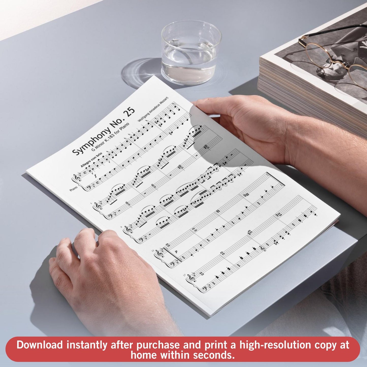 Symphony No. 25 by Mozart - Wolfgang Amadeus Mozart | Grade 5 Piano Sheet Music PDF Instant Download