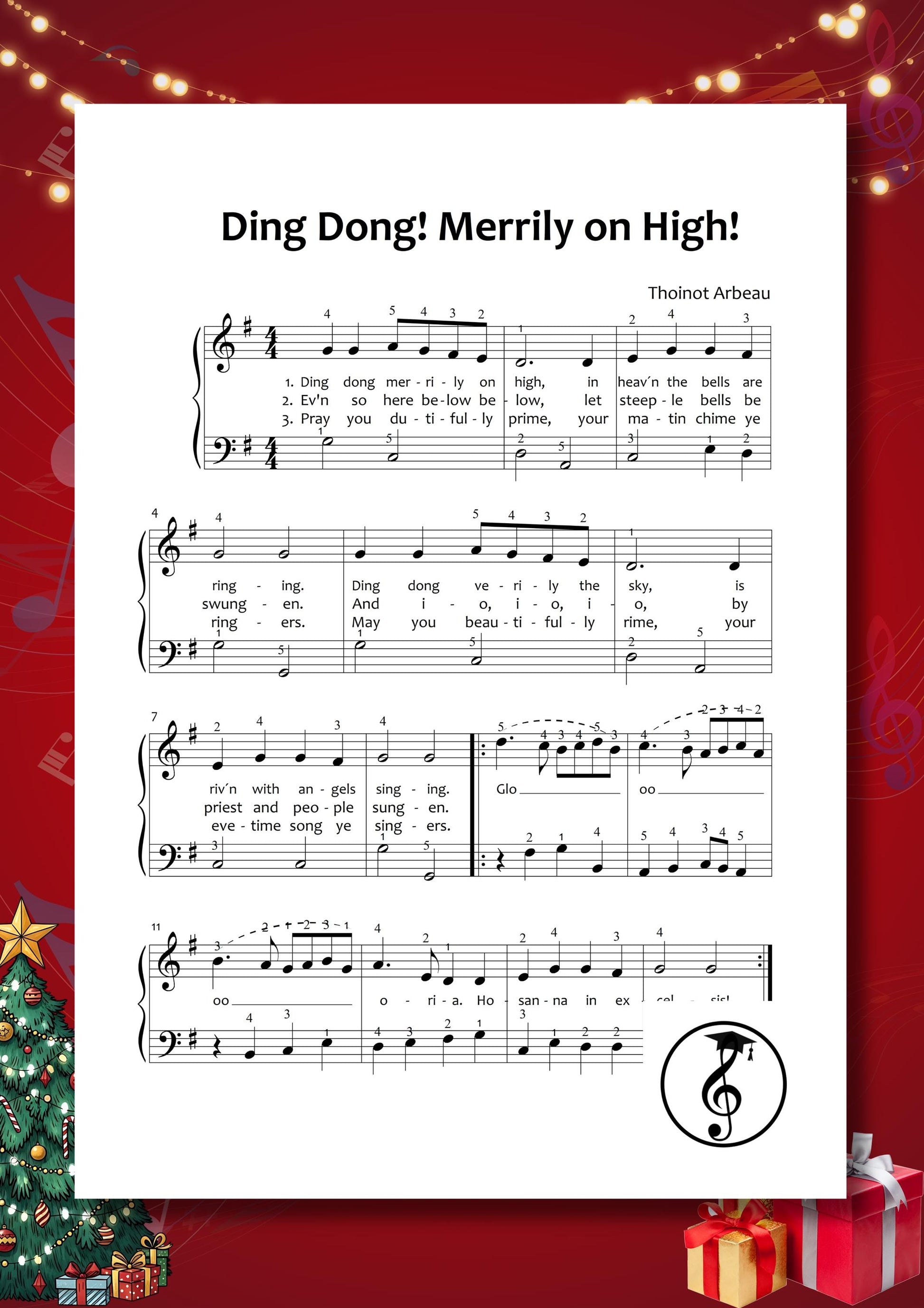 Christmas Piano Collection – 30 Easy Carols for Beginners: Jingle Bells, Silent Night, O Holy Night, Feliz Navidad, Joy to the World, Carol of the Bells, Hallelujah, White Christmas, The First Noel, and Deck the Halls. Grade 1 piano PDF instant download for holiday lessons and gifts, perfect easy Christmas piano sheet music.