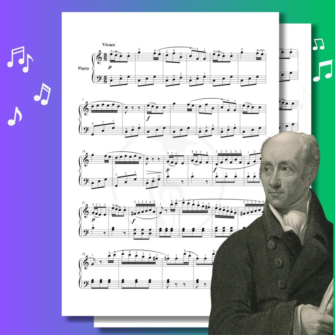 Printable PDF of Clementi’s Sonatina No.1 arranged for Grade 2–3 pianists. Clear notation and support materials make this edition easy to use at home or in formal lessons.