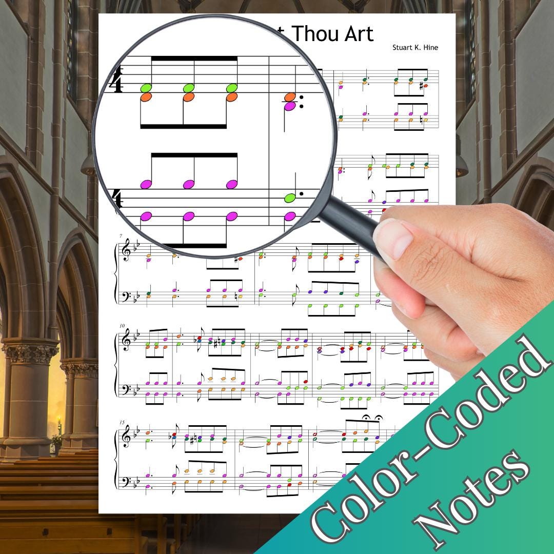 How Great Thou Art by MuzikAkademik – downloadable and simplified piano sheet music PDF includes a color-coded notes version for visual learners and music students learning gospel repertoire.