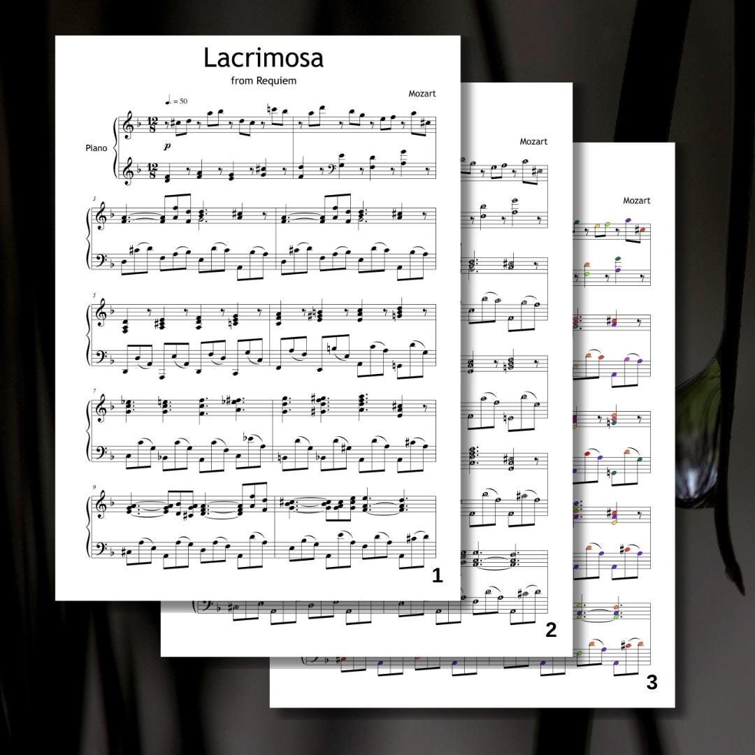 Lacrimosa by Mozart - Grade 6 Piano Music PDF Download with Video Tutorial