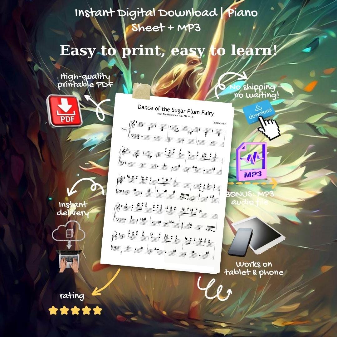 Sugar Plum Fairy Sheet Music – Grade 5 Ballet Piano Sheet | Tchaikovsky Nutcracker PDF Download