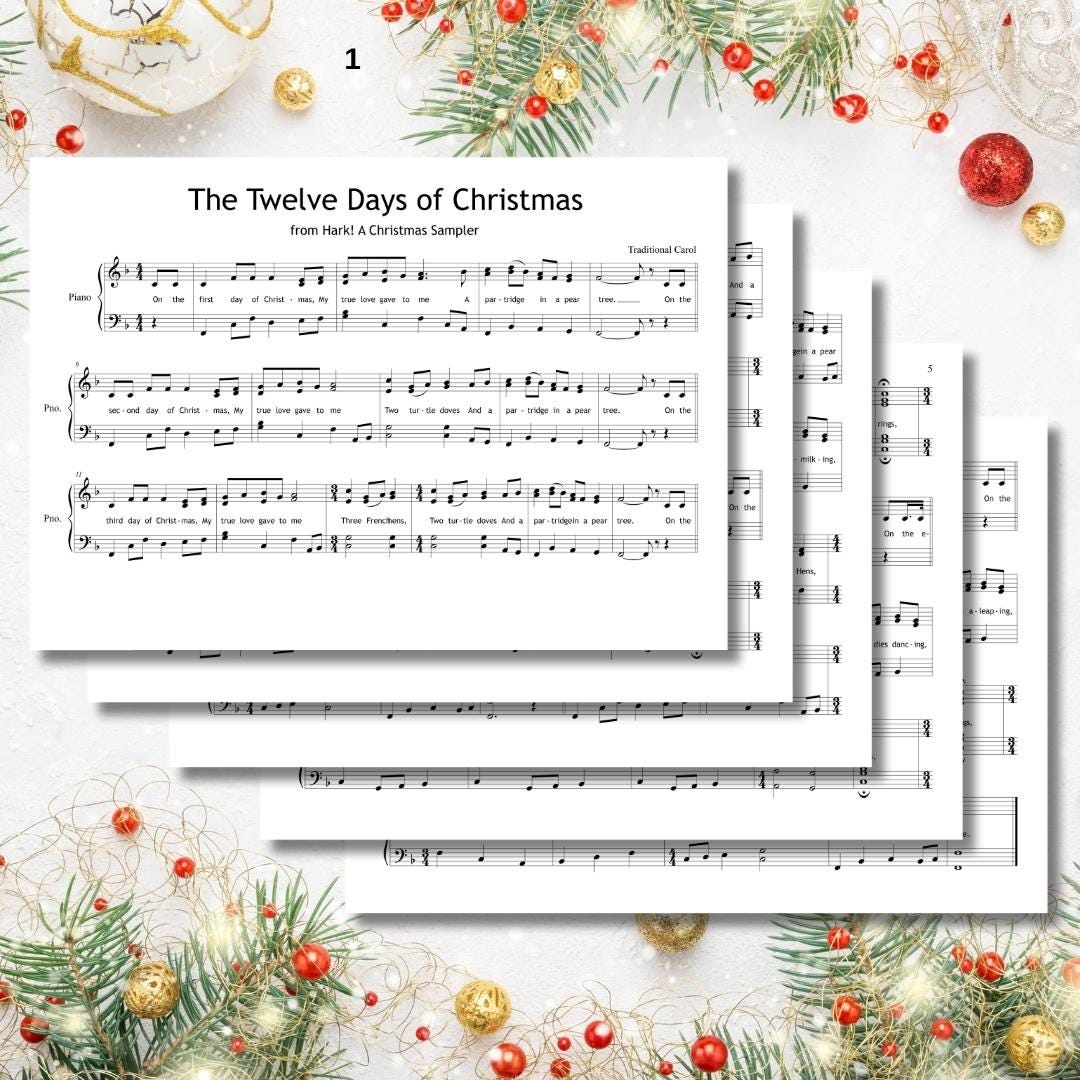 Twelve Days Carol Sheet | Grade 5 Holiday Piano Sheet PDF Download Intermediate Piano Solo
