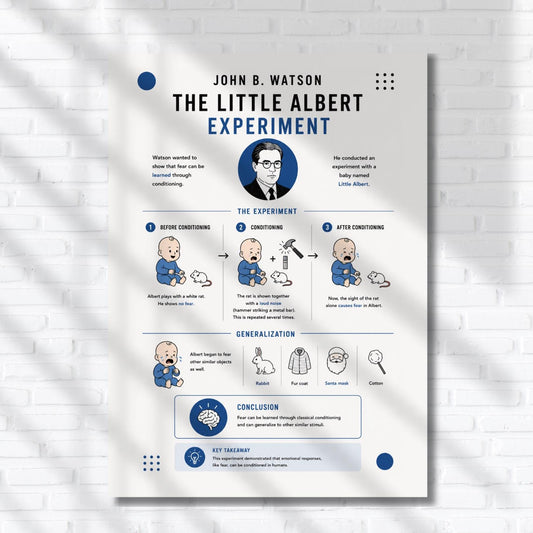a poster on a brick wall that says the little albert experiment
