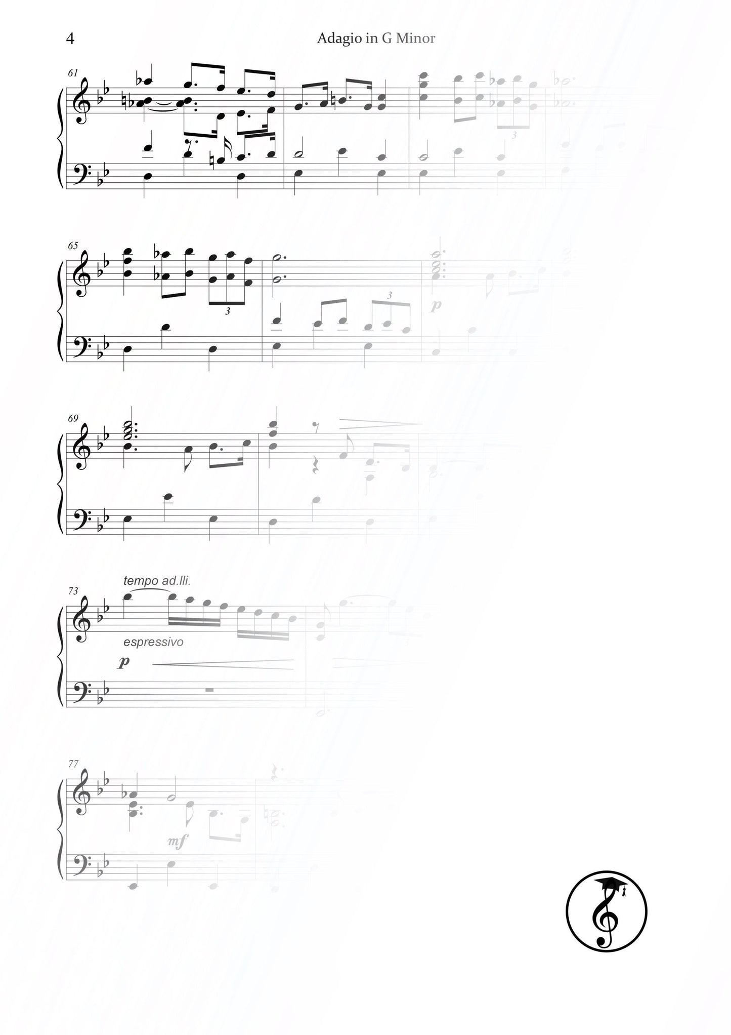 Adagio in G Minor Sheet Music – Grade 5 Piano Music | Professional Albinoni Arrangement PDF