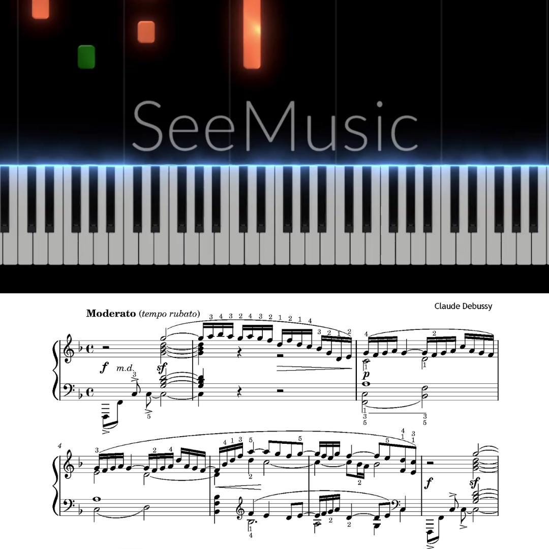 Debussy Suite Bergamasque complete piano score PDF by Claude Debussy shown in an advanced Grade 6 layout, featuring clean urtext-style engraving drawn from manuscript sources, formatted for detailed study and expressive performance, accompanied by MP3 audio and full video interpretation.