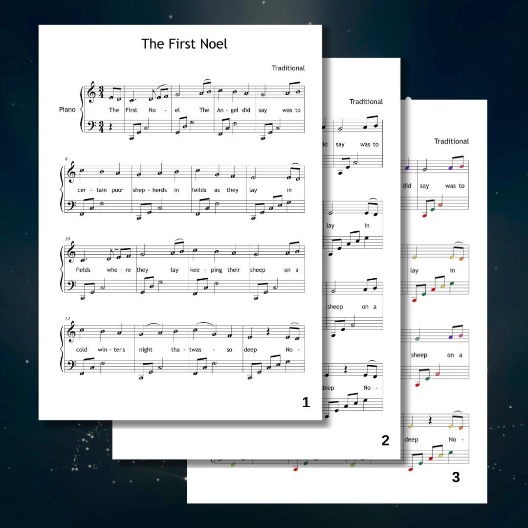 The First Noel | Easy Christmas Carol Sheet PDF Video Lesson