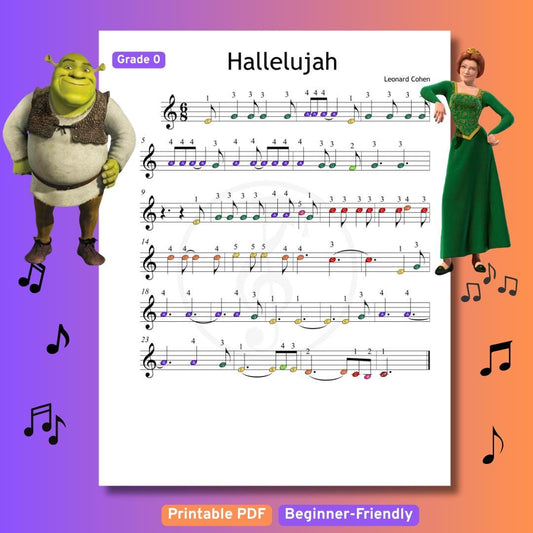 Hallelujah - Grade 0 Easy Christmas Piano Music PDF