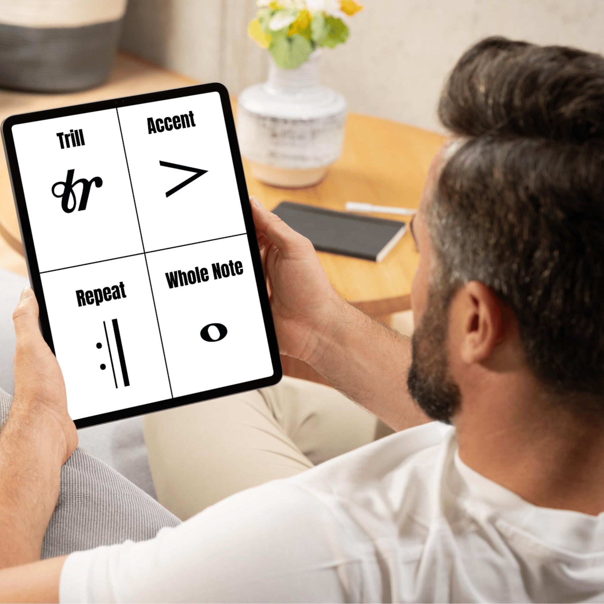High-quality printable music flash cards with crisp notation, perfect for laminating for long-term classroom use, A4 sheets include clefs, note values, rests, fermata, crescendo hairpins, and accent symbols, designed for piano, strings, choir, and band programs seeking a polished visual resource.

Digital music symbols flash card bundle, instant access PDF and PNG, print front and back for self-quizzing, includes treble/bass clef identification, meter signatures, articulation