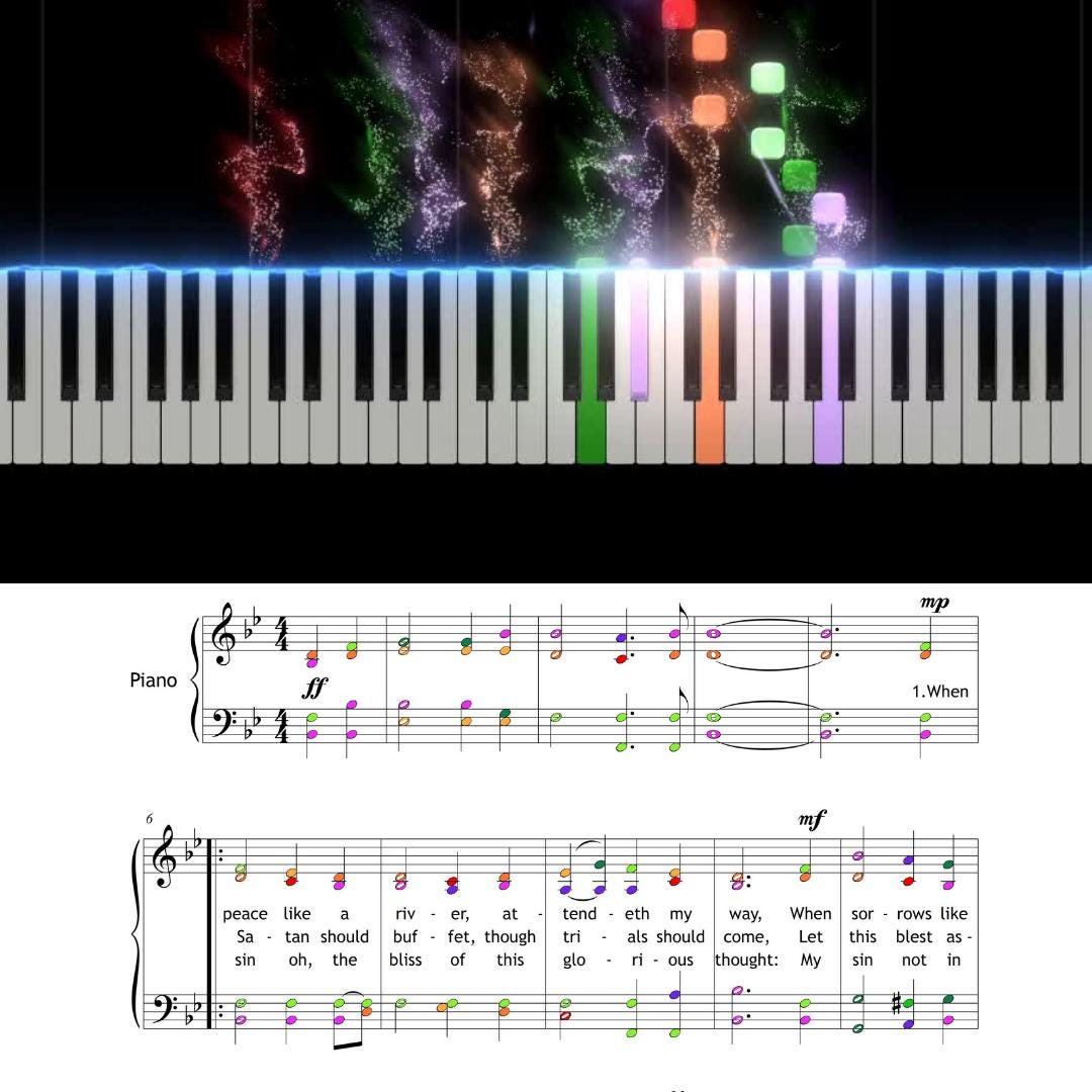 Classic hymn It Is Well with My Soul arranged for four-part SATB choir and piano.
Includes high-resolution PDF, easy to print or use on tablet, perfect for worship and reflection.