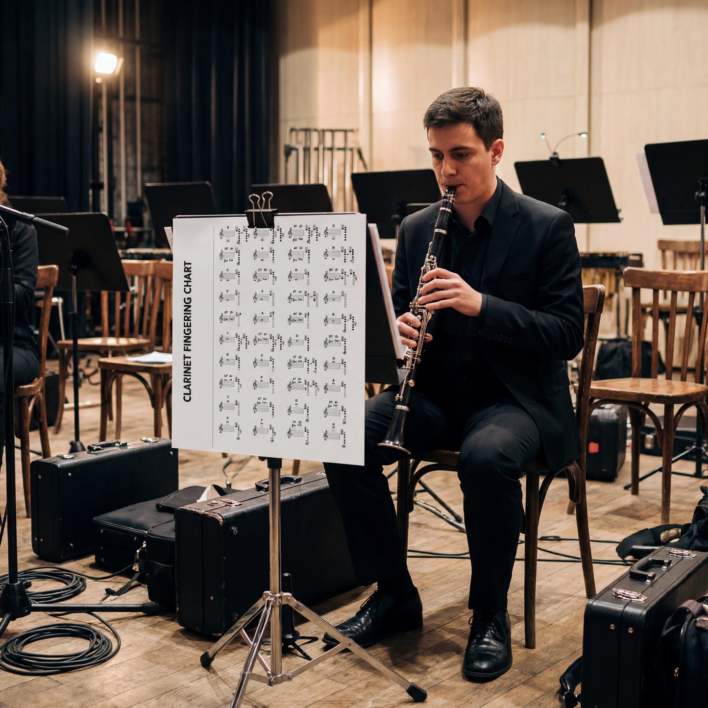 Clarinet Fingering Chart - Printable Clarinet Chart & Easy Note Diagram Poster