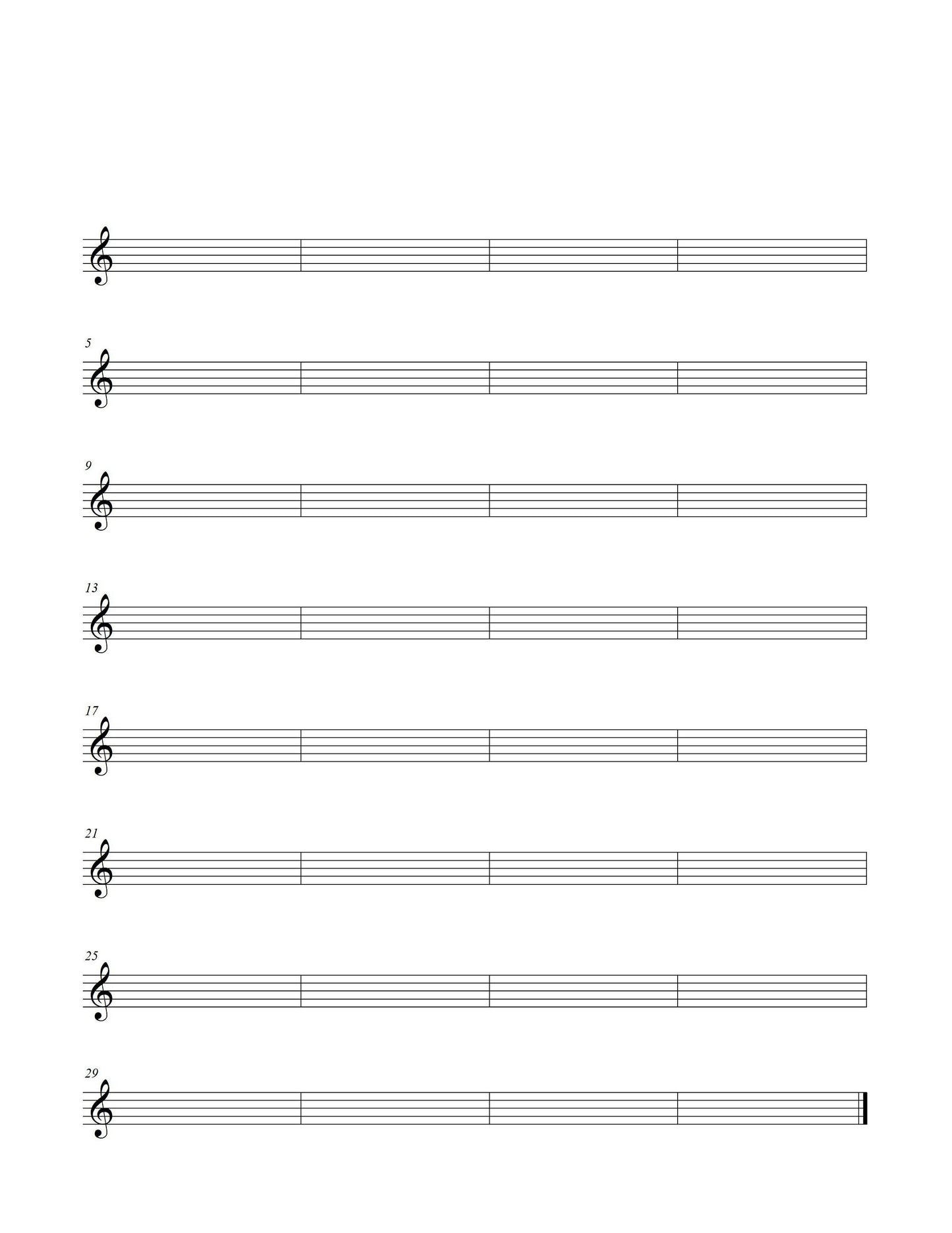 Printable Music Manuscript Paper – A4 Staff Sheets with Treble & Bass Clef PDF Download
