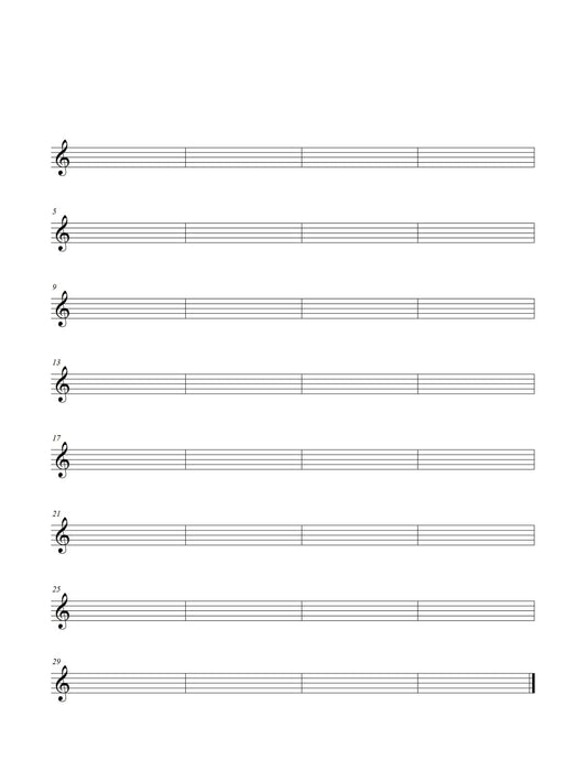 Printable Music Manuscript Paper – A4 Staff Sheets with Treble & Bass Clef PDF Download