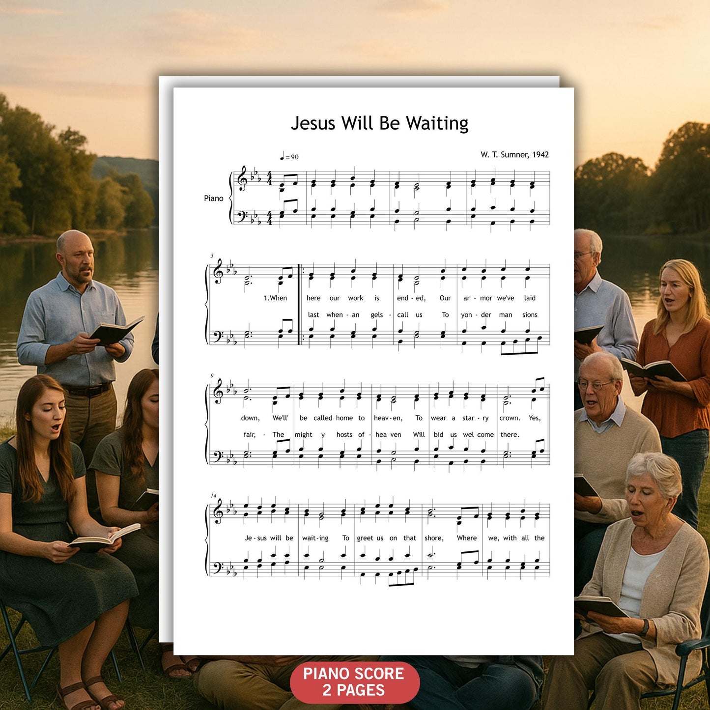 Jesus Will Be Waiting - W. T. Sumner | Vintage Gospel Hymn SATB Sheet Music PDF Download