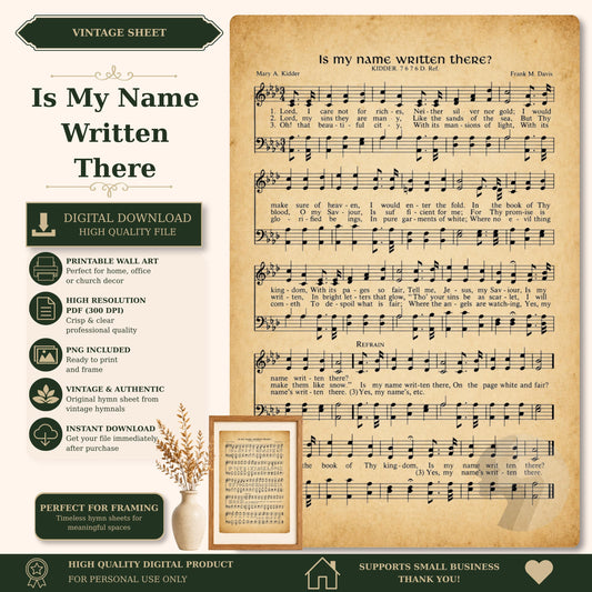 a sheet of music with the words is my name written there