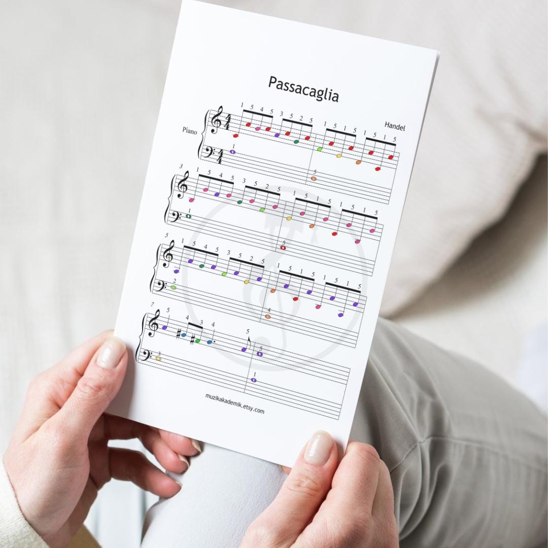 Passacaglia - Grade 2 Easy Piano Sheet Music | Handel Halvorsen | Beginner to Late-Beginner PDF + MP3 + Finger Numbers