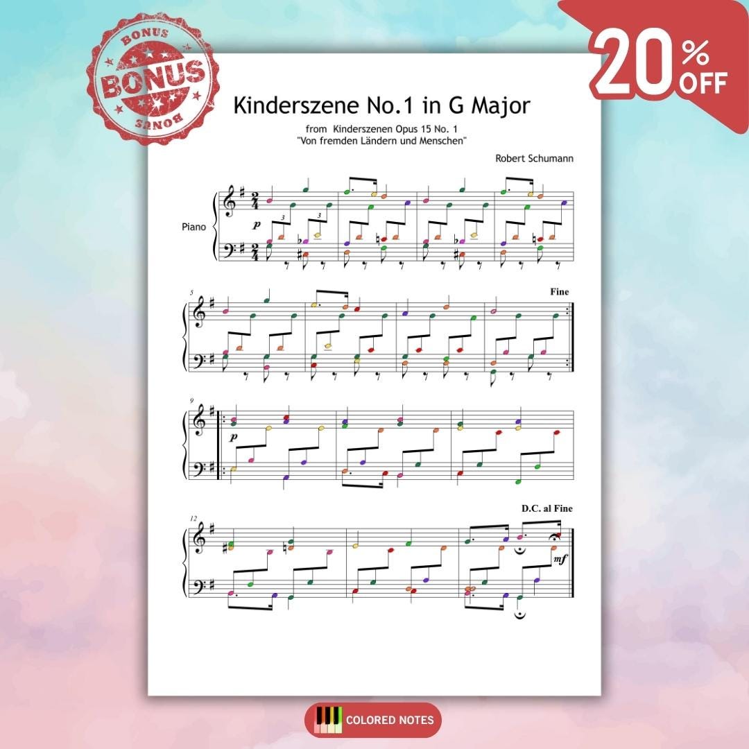 Kinderszene Piano Sheet - Simplified Grade 3-4 Classical Piano Score PDF Download