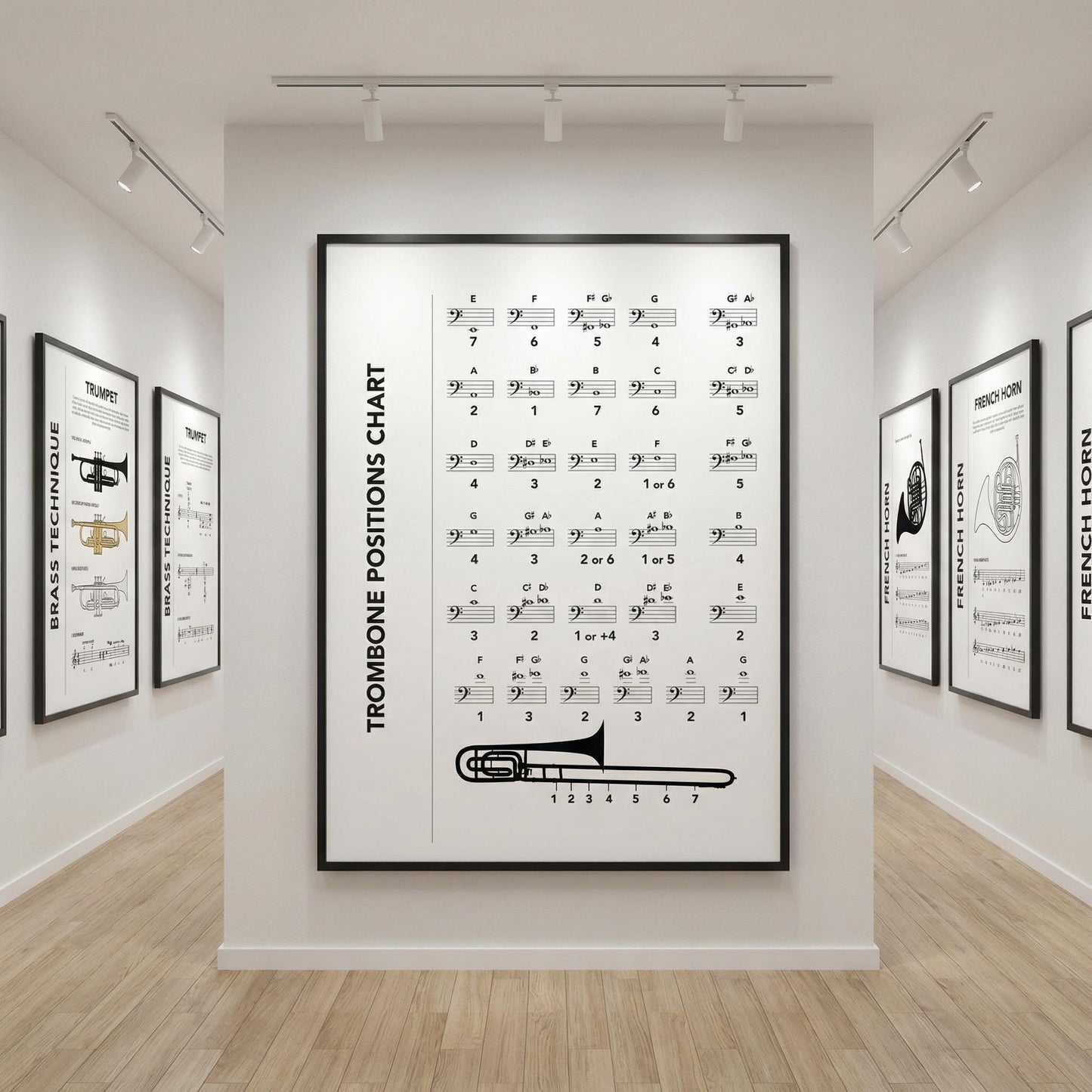 Trombone Slide Positions Chart - Beginner Brass Poster | Printable PDF Music Teaching Poster