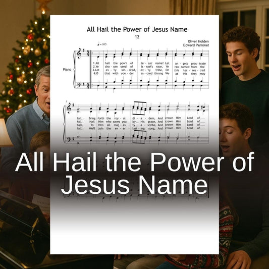 All Hail the Power of Jesus Name | SATB Choir Sheet, Piano Hymn Score, Printable Church PDF