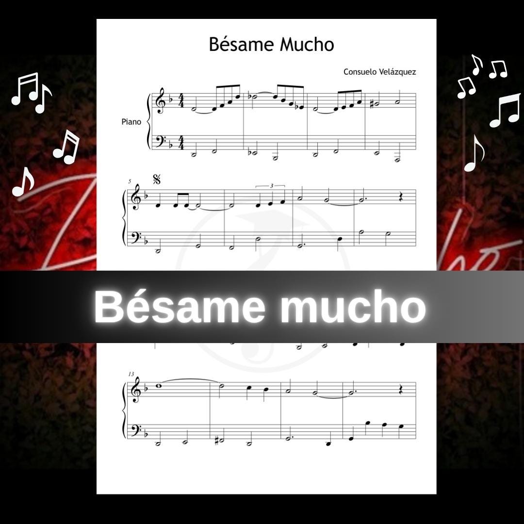 Besame Mucho Sheet Music – Romantic Latin Piano Ballad PDF with Video Guide