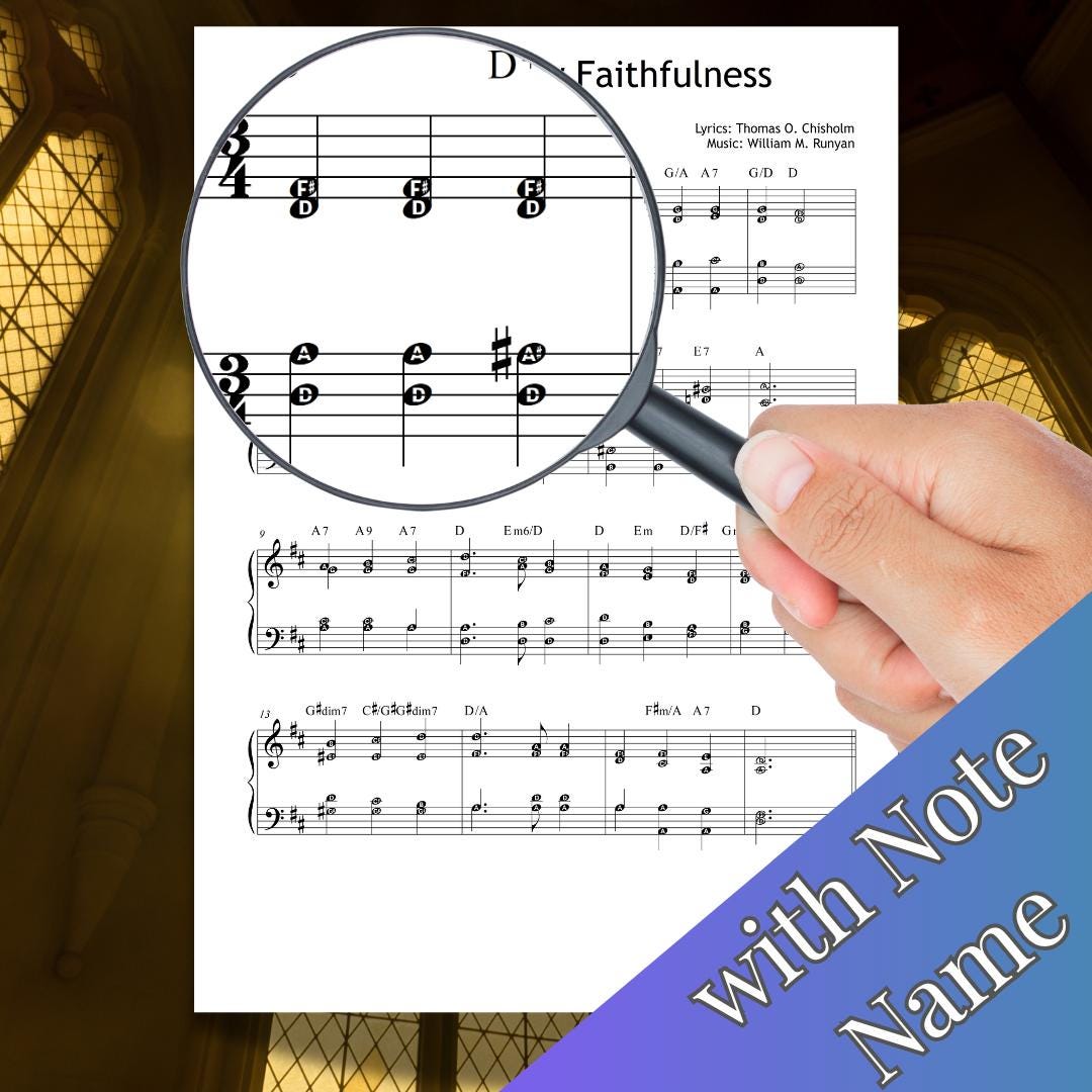 Original Piano Sheet Music – Great Is Thy Faithfulness | Sacred Hymn PDF Download