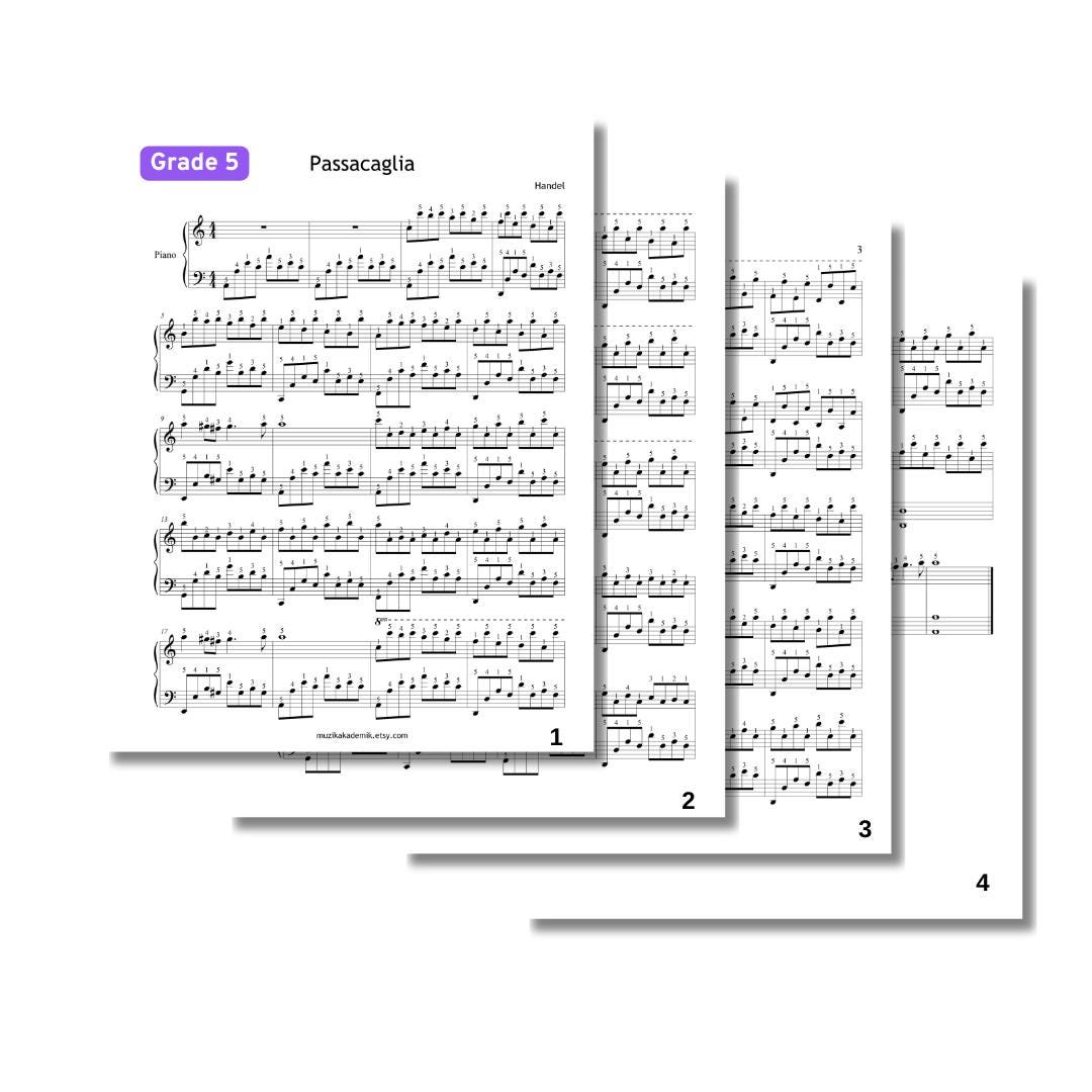 Passacaglia - Handel and Halvorsen | Grade 5 Baroque Piano Piece by Handel Halvorsen | Digital PDF Download