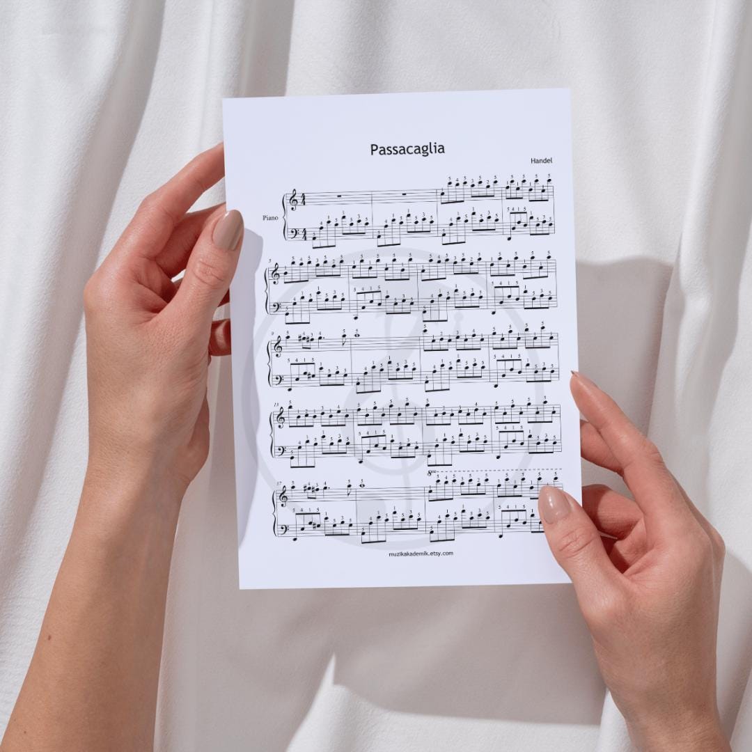 Passacaglia - Handel and Halvorsen | Grade 5 Baroque Piano Piece by Handel Halvorsen | Digital PDF Download