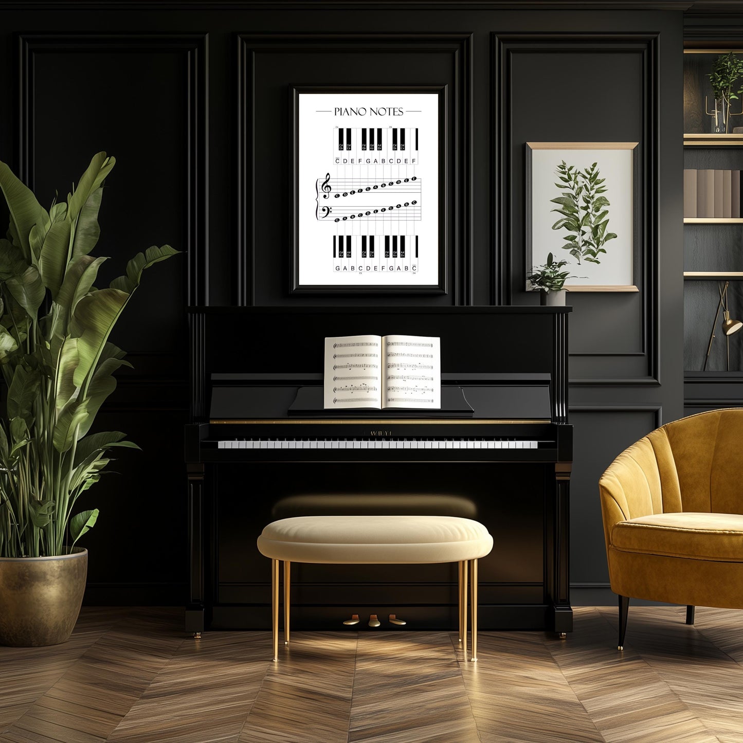 Piano Notes Poster for Beginners, Piano Notes Guide for Music Students, Music Theory Printable for Kids & Adults, Piano Teacher Resource