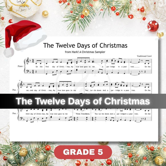 Twelve Days Carol Sheet | Grade 5 Holiday Piano Sheet PDF Download Intermediate Piano Solo