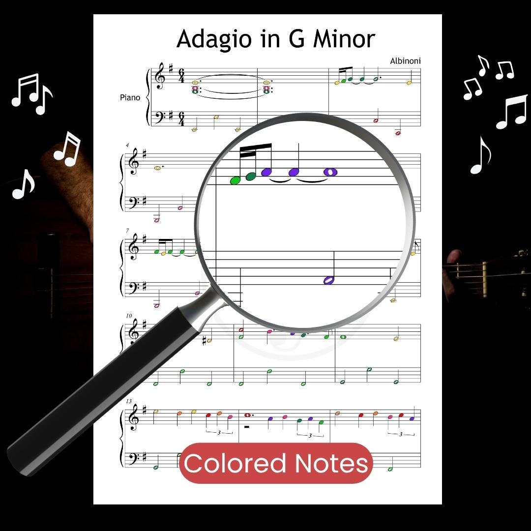Adagio in G Minor - Tomaso Albinoni | Grade 3 Simplified Piano Sheet Music PDF Download