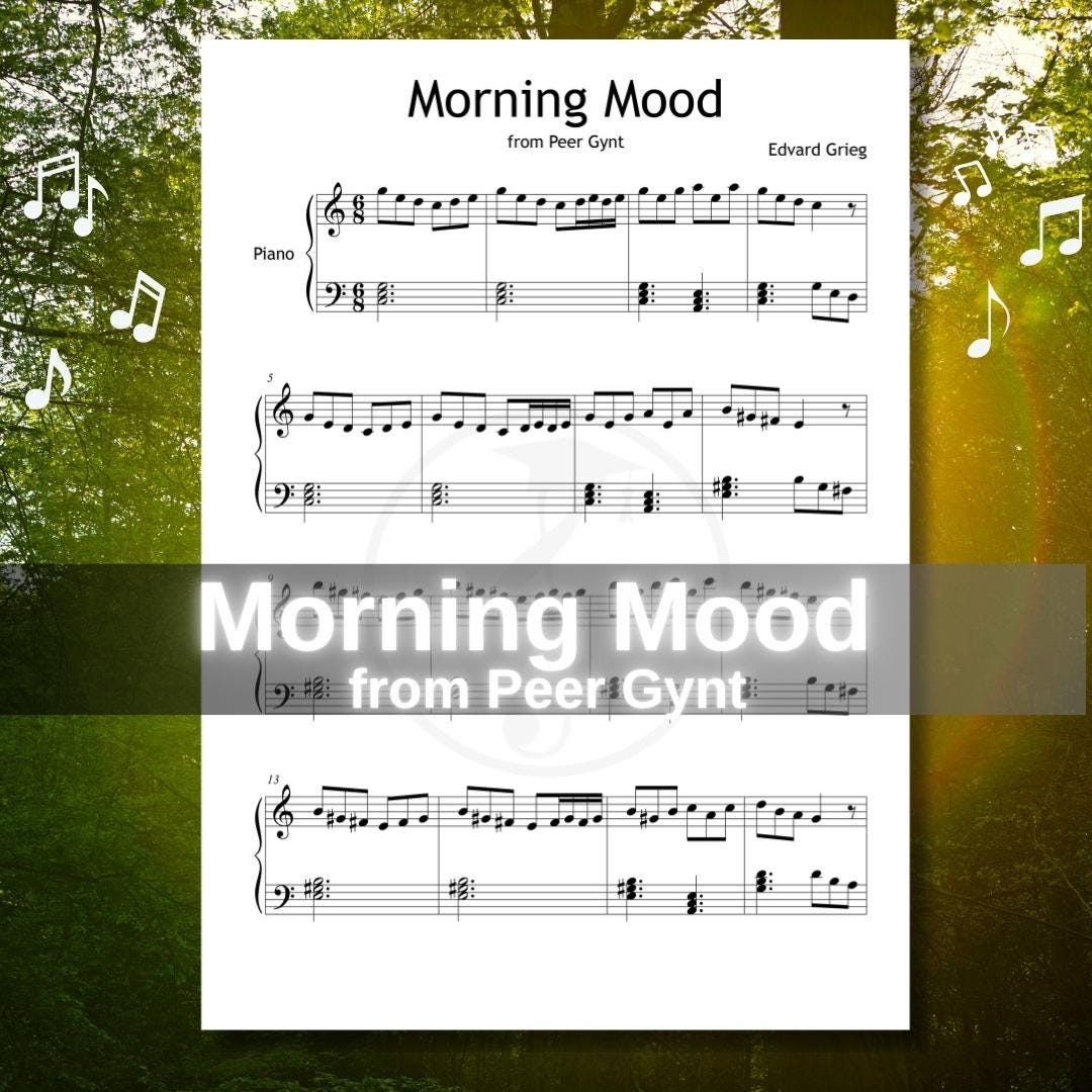 Morning Mood Piano Sheet - Simplified Grade 3–4 Classical Piano Piece | Peer Gynt Score PDF Download & Tutorial
