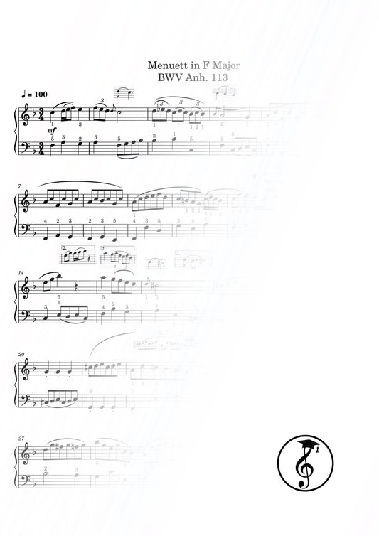 Johann Sebastian Bach Notebook for Anna Magdalena complete 16-piece piano collection, Grade 3–4 PDF sheet music, professional scholarly layout for teachers, students, and performers exploring Baroque style and interpretation.