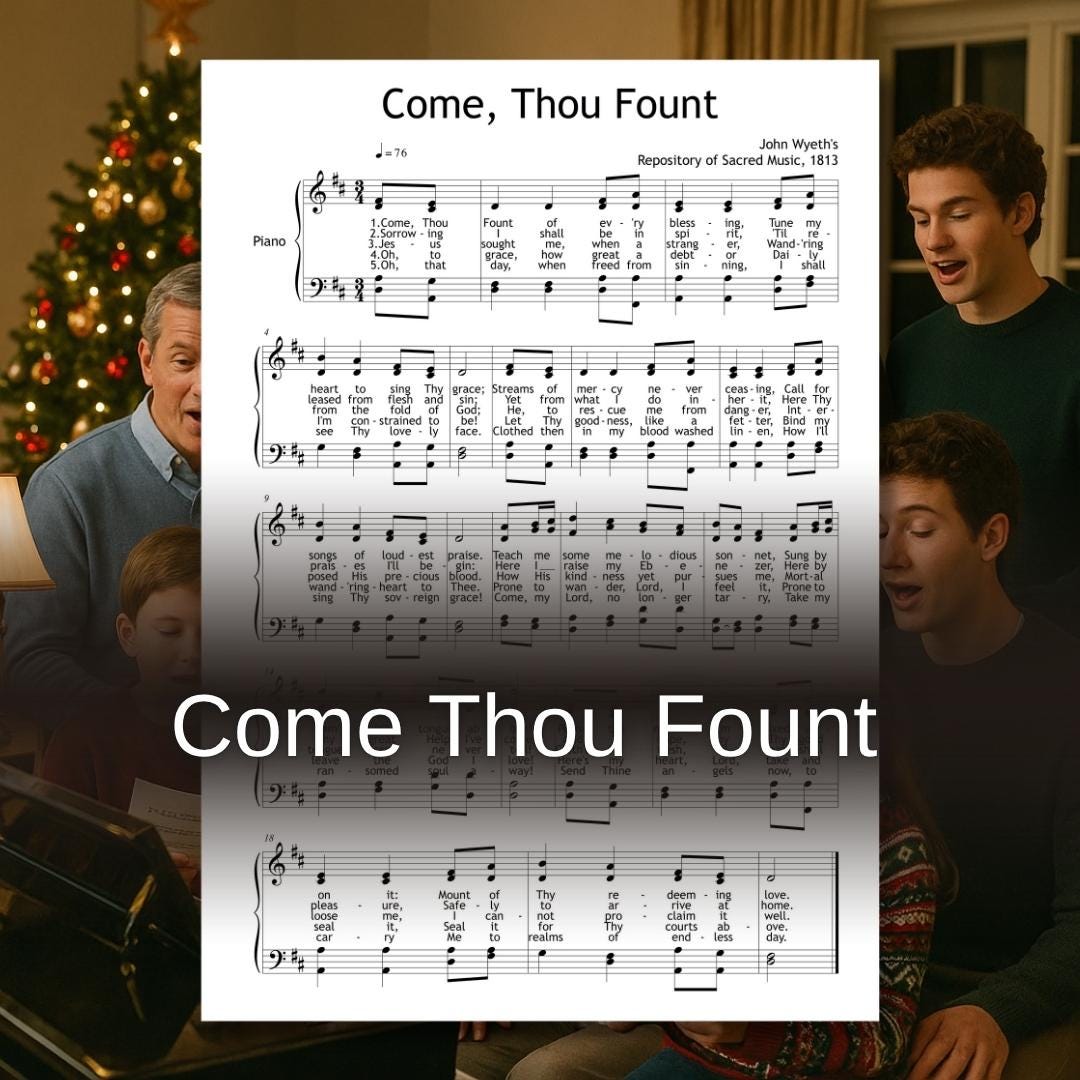 Come Thou Fount | SATB Choir Sheet Music PDF with Piano Accompaniment Score
