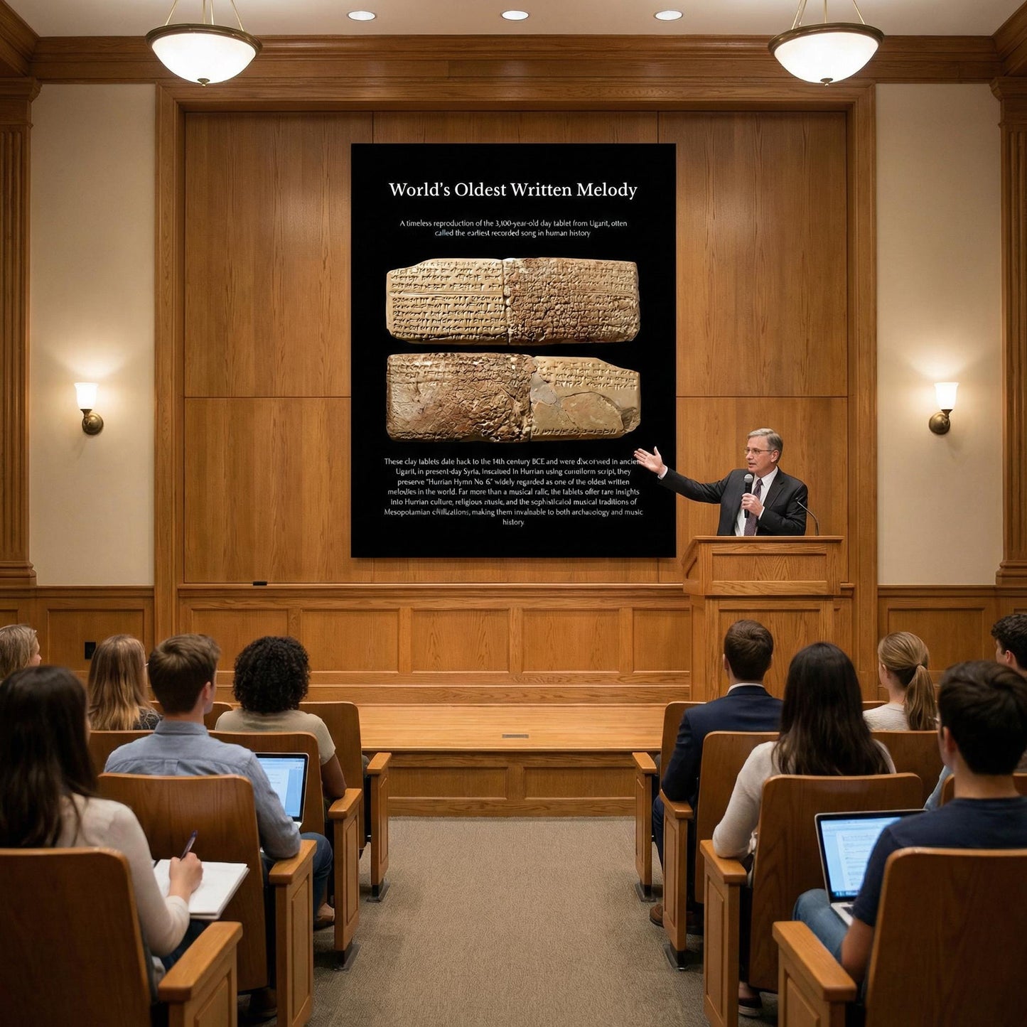 World’s Oldest Written Melody – Hurrian Hymn No. 6 Poster | Ancient Music History Wall Art PDF PNG | Teacher Gift