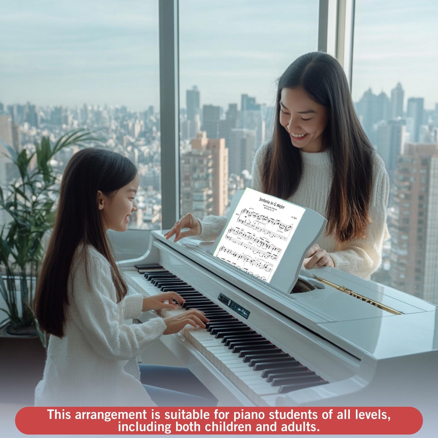 Bach’s Christmas Oratorio Sinfonia BWV 248 piano arrangement in G Major, premium digital sheet music PDF and PNG, instant download for pianists preparing for Christmas concerts, lessons, or Baroque analysis.