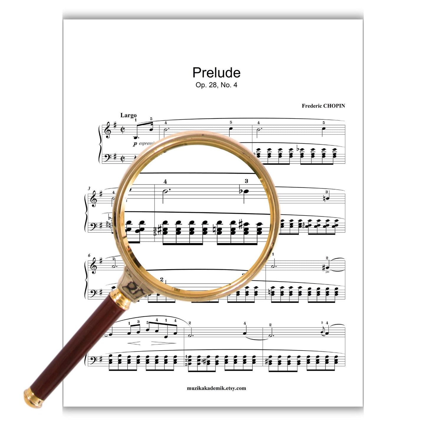 Chopin - Prelude Op. 28 No. 4 - Grade 6 - Advanced Piano Sheet Music with Fingerings - Romantic Classical