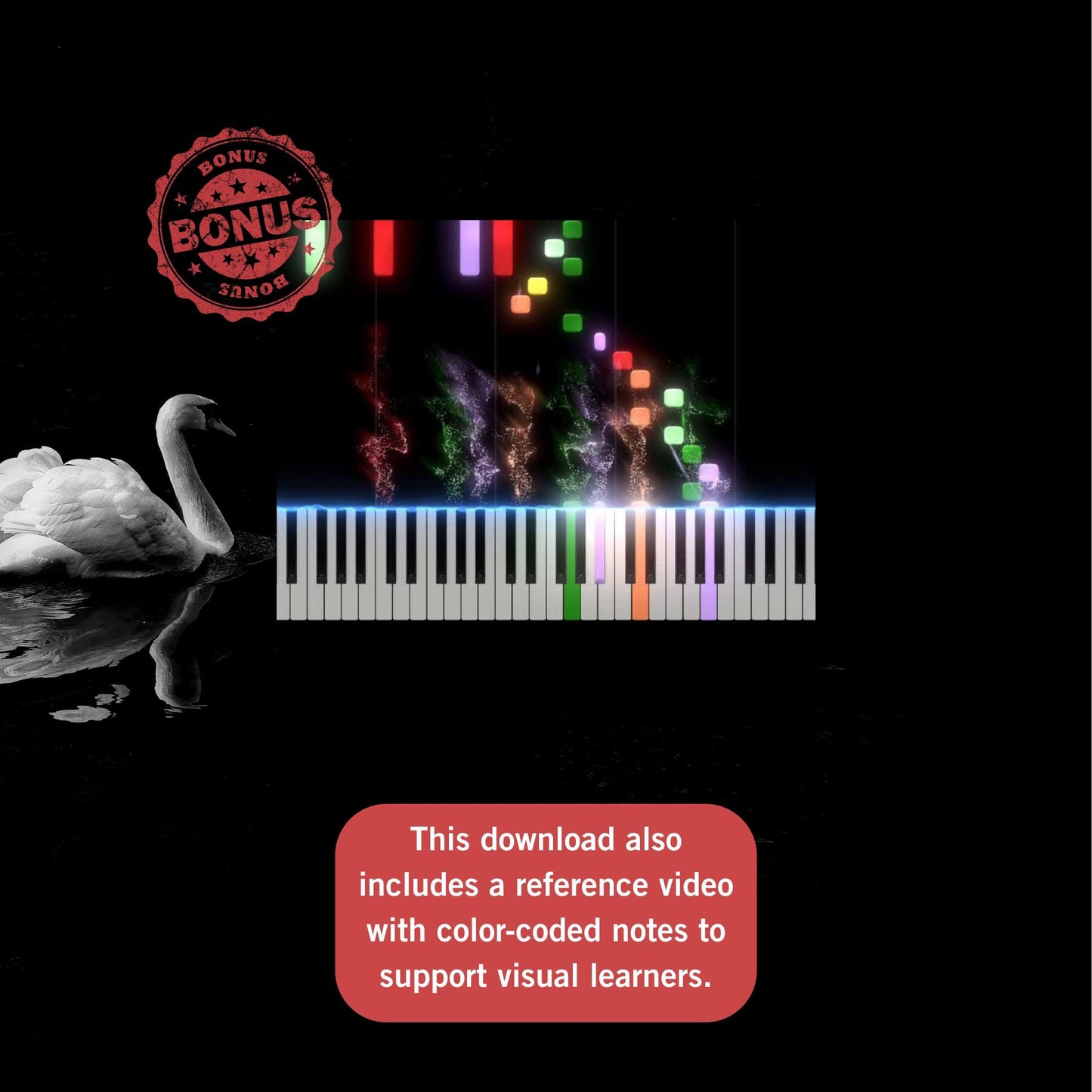 The Swan Piano Sheet - Grade 3 Piano Score | Saint Saens Simplified Music PDF Download
