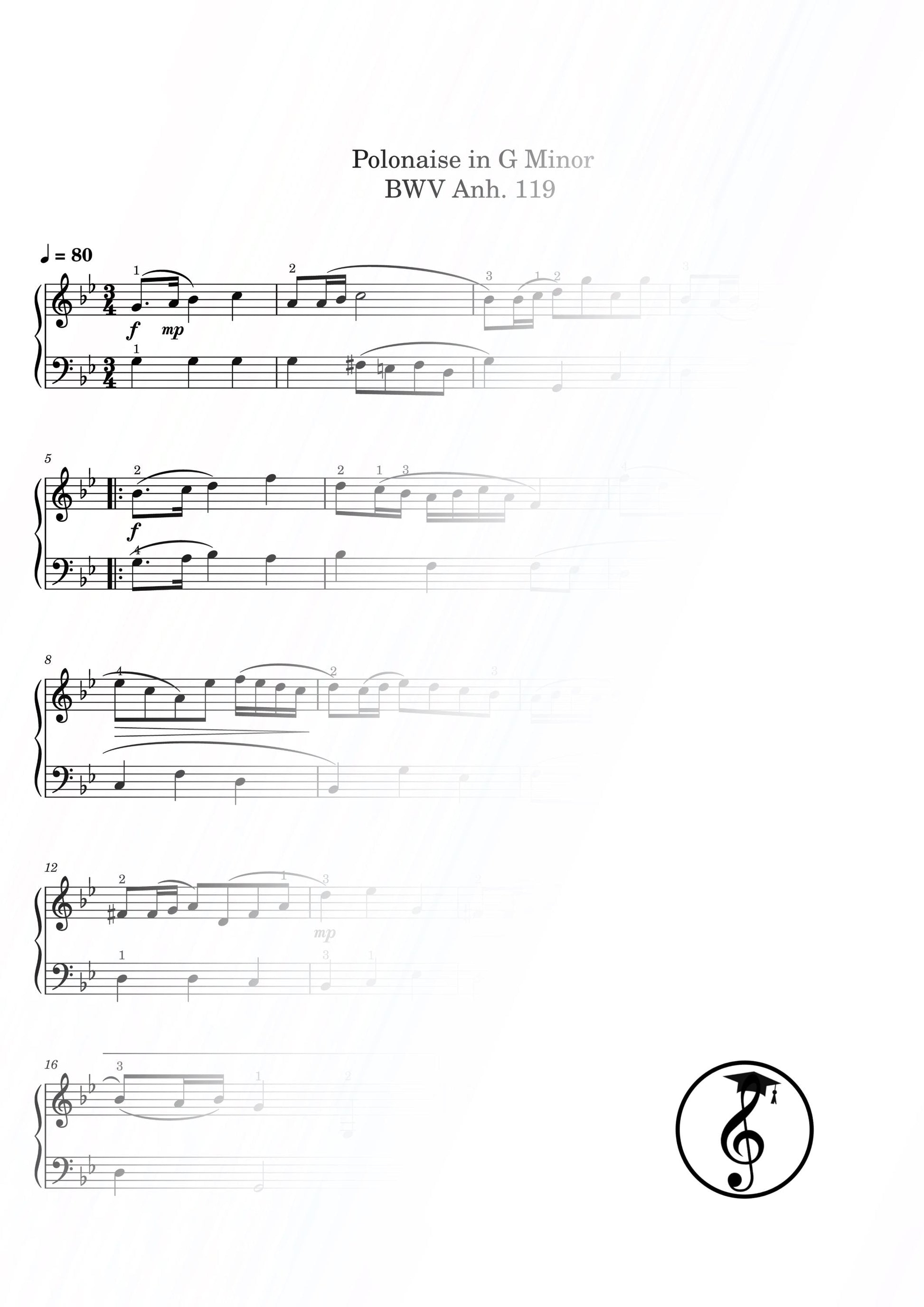 Notebook for Anna Magdalena Bach complete 16-piece piano score bundle, Grade 3–4 sheet music, scholarly digital edition faithful to Bach’s style, suitable for recitals, exams, and music education in Baroque repertoire.
